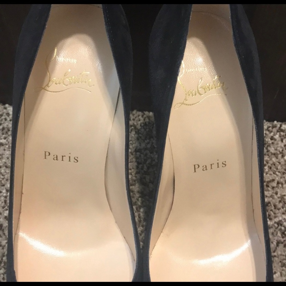 New Christian Louboutin suede 100mm pumps - Picture 6 of 6